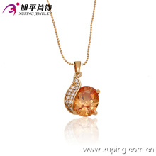 32166 Wholesale luxury women jewelry simply design circle shaped gemstone pendant